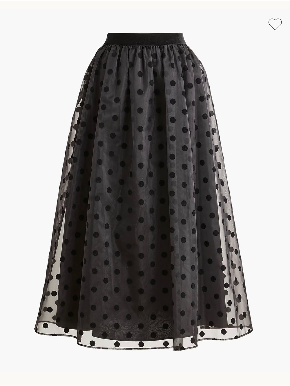 J. Crew Black Polka Dot A-Line Midi Skirt
